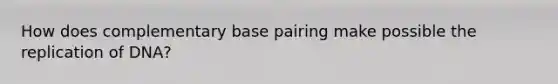 How does complementary base pairing make possible the replication of DNA?