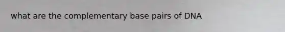 what are the complementary base pairs of DNA