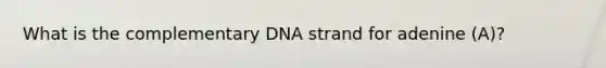 What is the complementary DNA strand for adenine (A)?