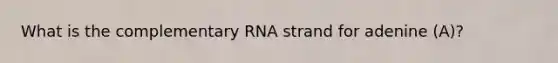 What is the complementary RNA strand for adenine (A)?