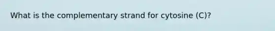 What is the complementary strand for cytosine (C)?