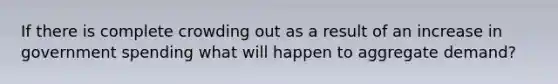 If there is complete crowding out as a result of an increase in government spending what will happen to aggregate demand?