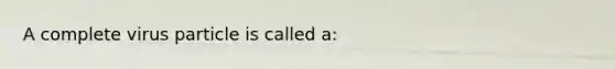 A complete virus particle is called a: