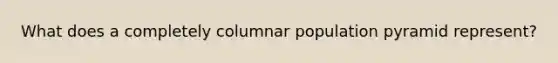 What does a completely columnar population pyramid represent?