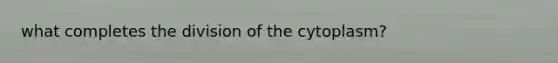 what completes the division of the cytoplasm?