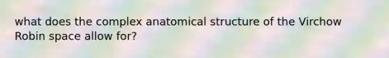 what does the complex anatomical structure of the Virchow Robin space allow for?