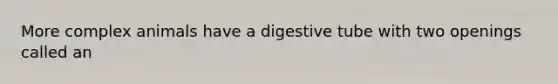 More complex animals have a digestive tube with two openings called an