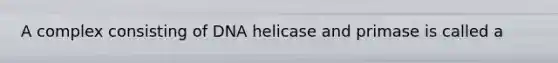 A complex consisting of DNA helicase and primase is called a