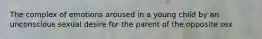 The complex of emotions aroused in a young child by an unconscious sexual desire for the parent of the opposite sex