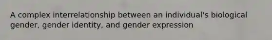 A complex interrelationship between an individual's biological gender, gender identity, and gender expression