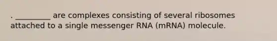 . _________ are complexes consisting of several ribosomes attached to a single <a href='https://www.questionai.com/knowledge/kDttgcz0ig-messenger-rna' class='anchor-knowledge'>messenger rna</a> (mRNA) molecule.