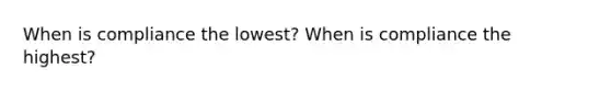 When is compliance the lowest? When is compliance the highest?