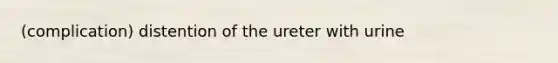 (complication) distention of the ureter with urine