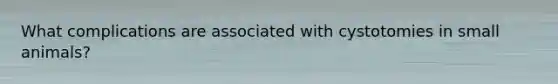 What complications are associated with cystotomies in small animals?