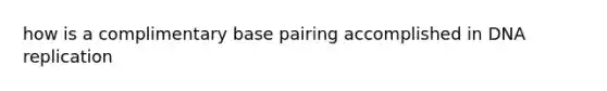 how is a complimentary base pairing accomplished in DNA replication