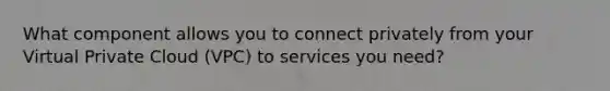 What component allows you to connect privately from your Virtual Private Cloud (VPC) to services you need?