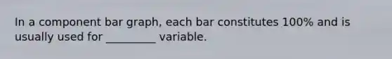 In a component <a href='https://www.questionai.com/knowledge/kKndKXKlBK-bar-graph' class='anchor-knowledge'>bar graph</a>, each bar constitutes 100% and is usually used for _________ variable.