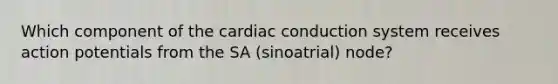 Which component of the cardiac conduction system receives action potentials from the SA (sinoatrial) node?