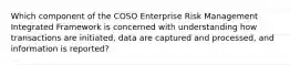 Which component of the COSO Enterprise Risk Management Integrated Framework is concerned with understanding how transactions are initiated, data are captured and processed, and information is reported?