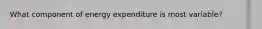 What component of energy expenditure is most variable?