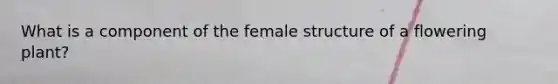 What is a component of the female structure of a flowering plant?