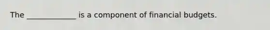 The _____________ is a component of financial budgets.