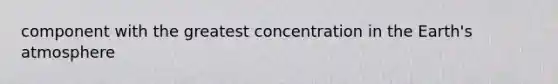 component with the greatest concentration in the Earth's atmosphere