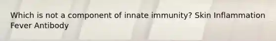 Which is not a component of innate immunity? Skin Inflammation Fever Antibody