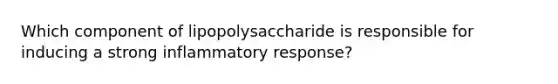 Which component of lipopolysaccharide is responsible for inducing a strong inflammatory response?