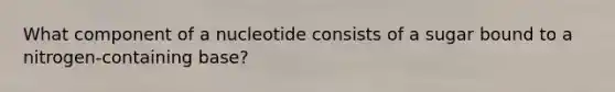 What component of a nucleotide consists of a sugar bound to a nitrogen-containing base?