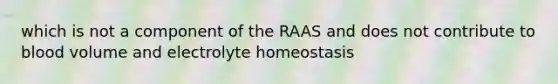 which is not a component of the RAAS and does not contribute to blood volume and electrolyte homeostasis