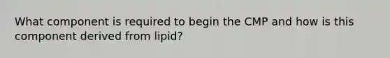 What component is required to begin the CMP and how is this component derived from lipid?