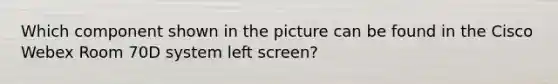 Which component shown in the picture can be found in the Cisco Webex Room 70D system left screen?