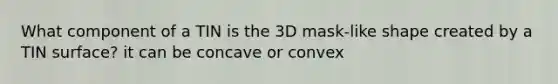 What component of a TIN is the 3D mask-like shape created by a TIN surface? it can be concave or convex