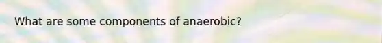 What are some components of anaerobic?