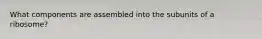 What components are assembled into the subunits of a ribosome?