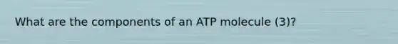 What are the components of an ATP molecule (3)?