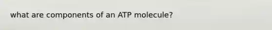 what are components of an ATP molecule?