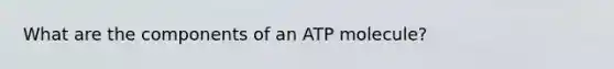 What are the components of an ATP molecule?