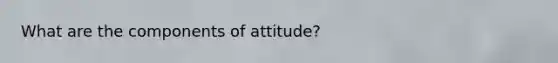 What are the components of attitude?