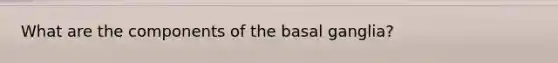 What are the components of the basal ganglia?