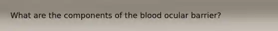 What are the components of the blood ocular barrier?