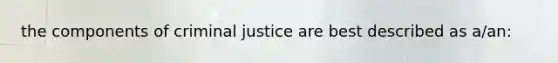 the components of criminal justice are best described as a/an: