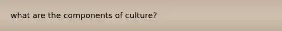 what are the components of culture?