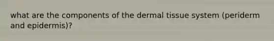 what are the components of the dermal tissue system (periderm and epidermis)?