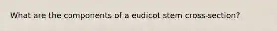 What are the components of a eudicot stem cross-section?