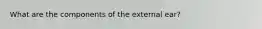 What are the components of the external ear?