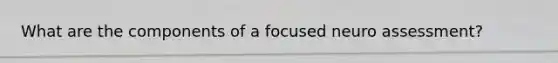What are the components of a focused neuro assessment?
