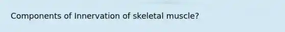 Components of Innervation of skeletal muscle?