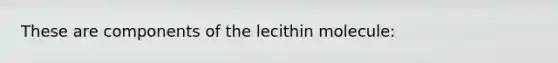 These are components of the lecithin molecule: